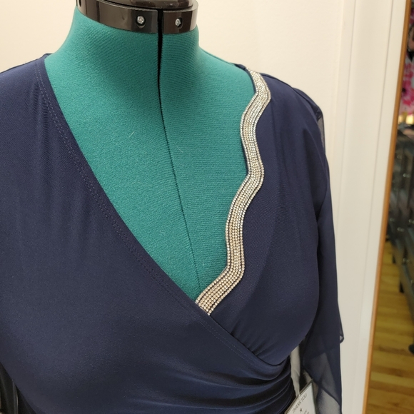 MSK formal rhinestone ruched top med. NWT. Figure flattering. - Picture 11 of 13
